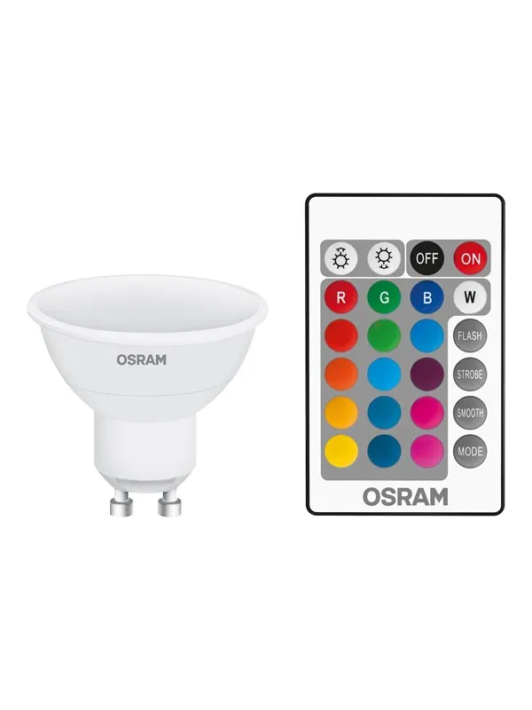 Osram LED-lyspære STAR+ RGBW Remote PAR16 4.5W/827 (25W) 120° dimmable GU10