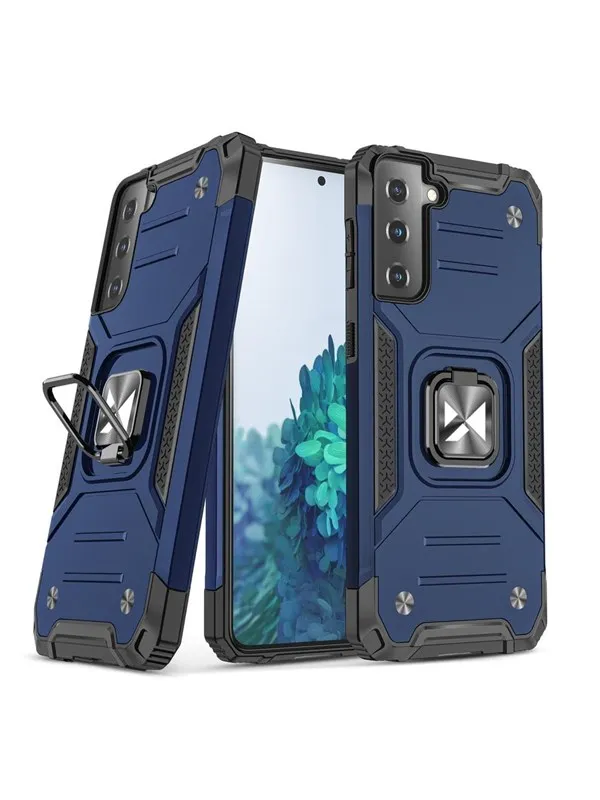 Wozinsky Ring Armor Armored Hybrid Case Cover + Magnetic Holder Samsung Galaxy S22 Blue