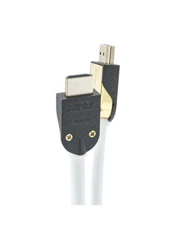 Supra HDMI  2.1 - 2m - Hvit - 8K - Kabel med avtakbart kontaktdeksel