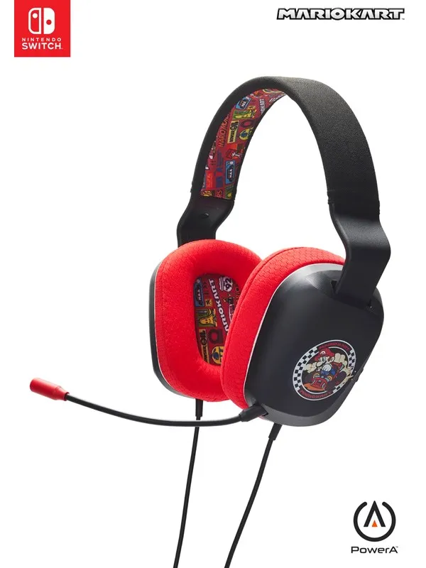 PowerA Wired Stereo Headset for Nintendo Switch - Mario Kart Rivals
