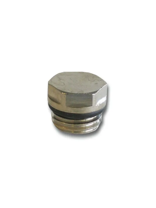 Pettinaroli End plug 6 edge with o-ring 1/2" chrome