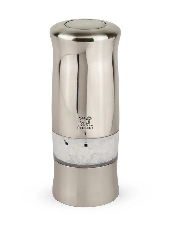 Peugeot Zeli Electric Salt Mill in ABS Stainless Steel effect 14 cm