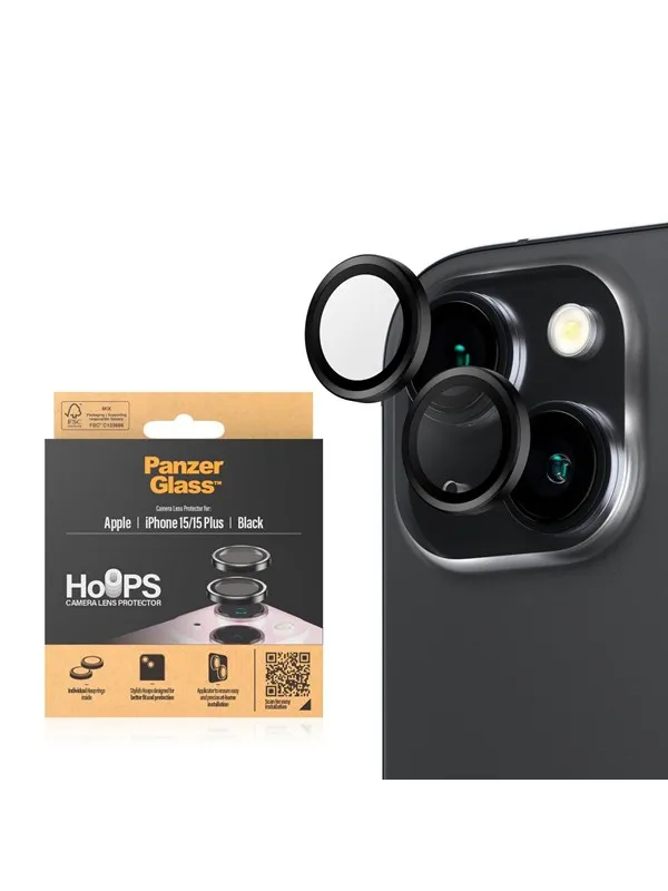 PanzerGlass Hoops™ Camera Lens Protector iPhone 15 | 15 Plus | Black
