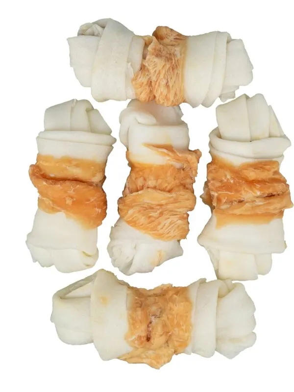 Trixie Denta Fun Kyllinginnpakket Råhudsknute 5cm (5-Pack) 70g
