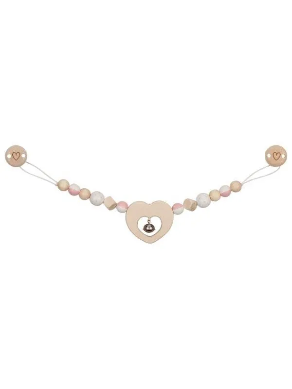 Goki Wooden Stroller Chain Heart with Clips