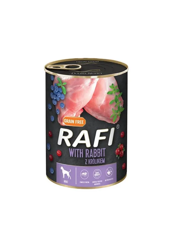 RAFI Kornfritt våtfôr for hunder med kanin 400g