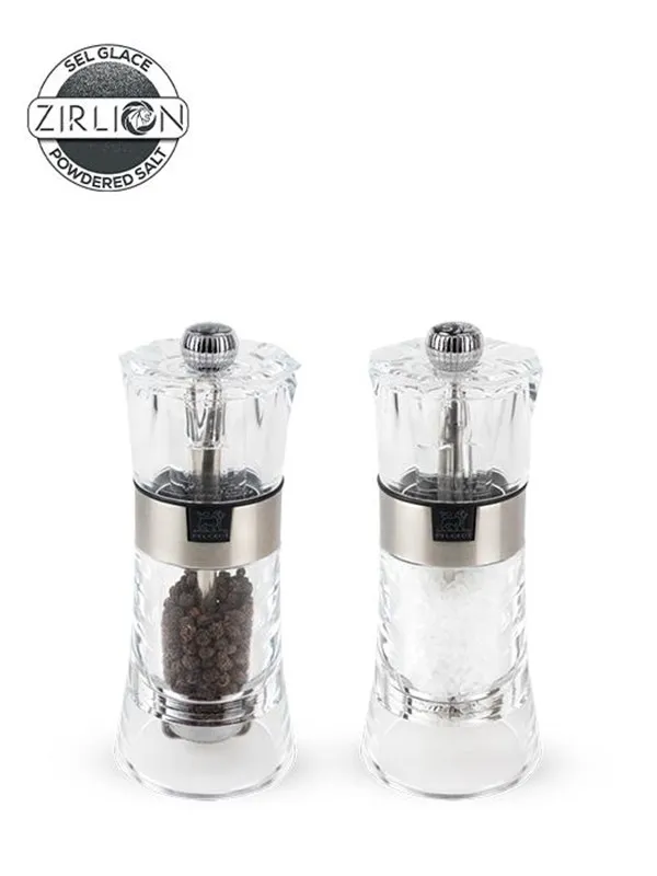 Peugeot Oslo Set of Manual Salt and Pepper Mills in Acrylic 14 cm