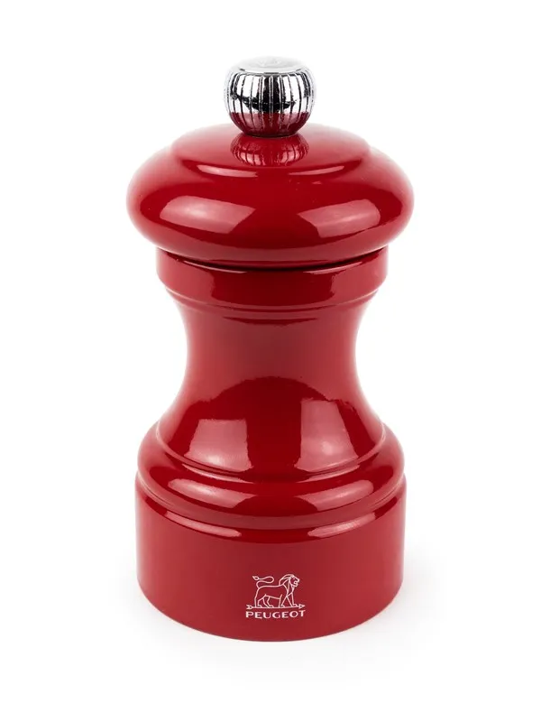 Peugeot Bistro Salt Mill in Wood Red Passion Gloss 10cm