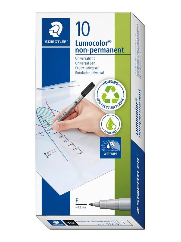 Staedtler Universal pen Lumocolor non-p.10 pcs F blu