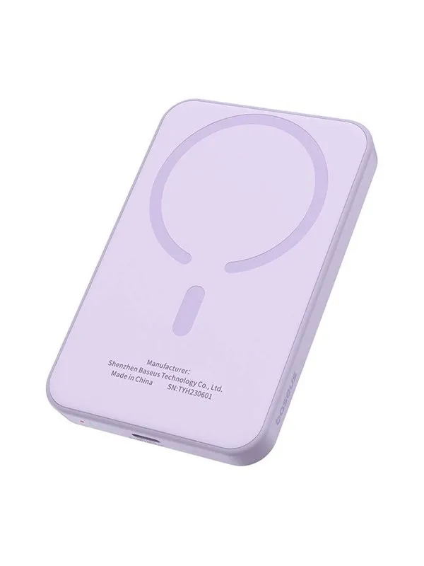 Baseus Magnetic Mini Powerbank 5000mAh 20W (purple) Nødlader - Lilla - 5000 mAh