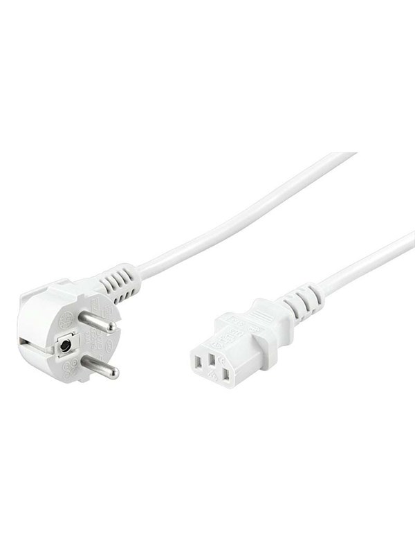 Pro Power cable C13 1x90° - Hvit - 5m