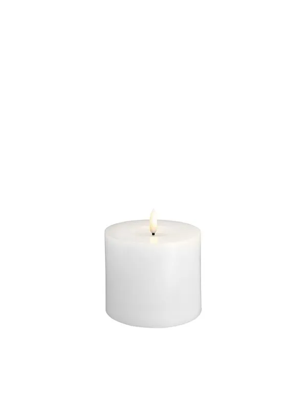 Moods & More LED pillar candle - Melted Classic white - 99x100 mm