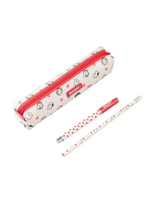 Snoopy - Pencil case with pen and pencil set from the Love Season collection