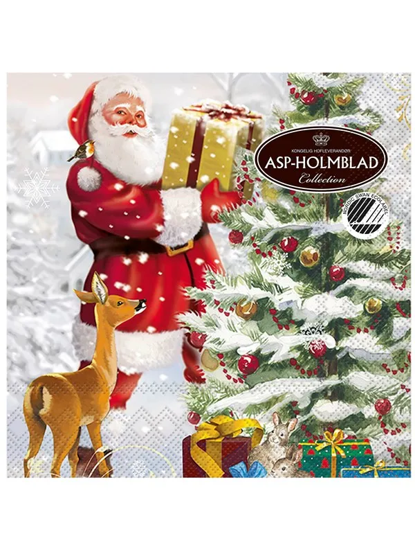 Asp-Holmblad Servietter "Santa"