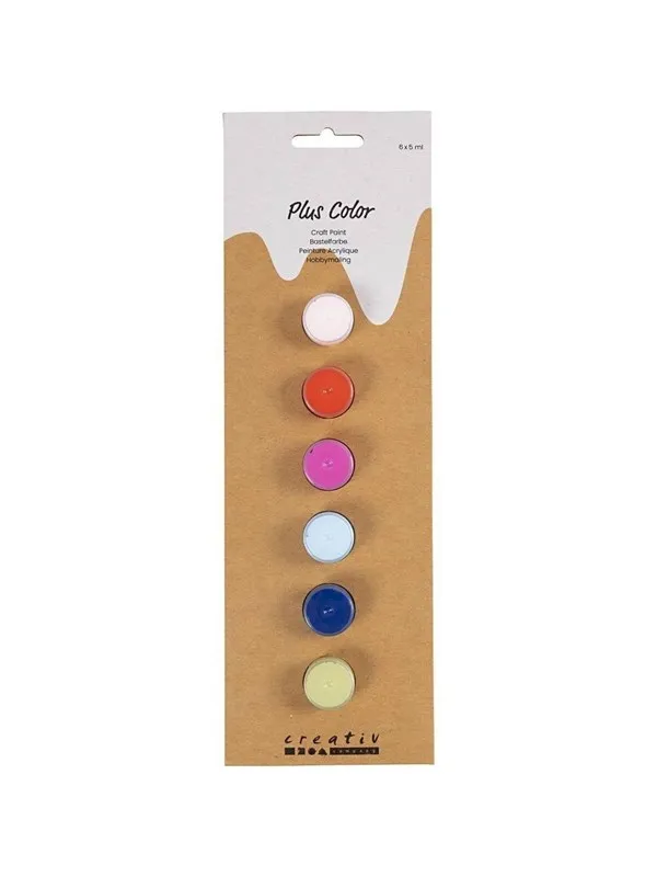 Creativ Company Plus Color Acrylic Paint Strong Colors - 6x5ml.