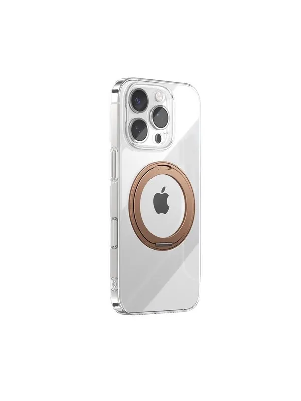 Joyroom  JR-16JL6 iPhone 16 Pro Ultra-Thin MagSafe Compatible Case with 360° Ring Stand - Gold