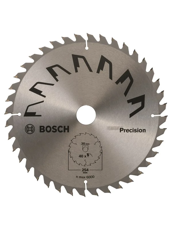 Bosch Sirkelsagblad PRECISION D= 254 mm, borediameter= 30 mm, T= 40