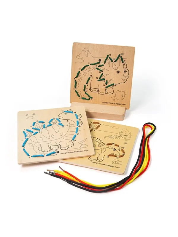 Bigjigs Threading  on Number Dinosaur Wood