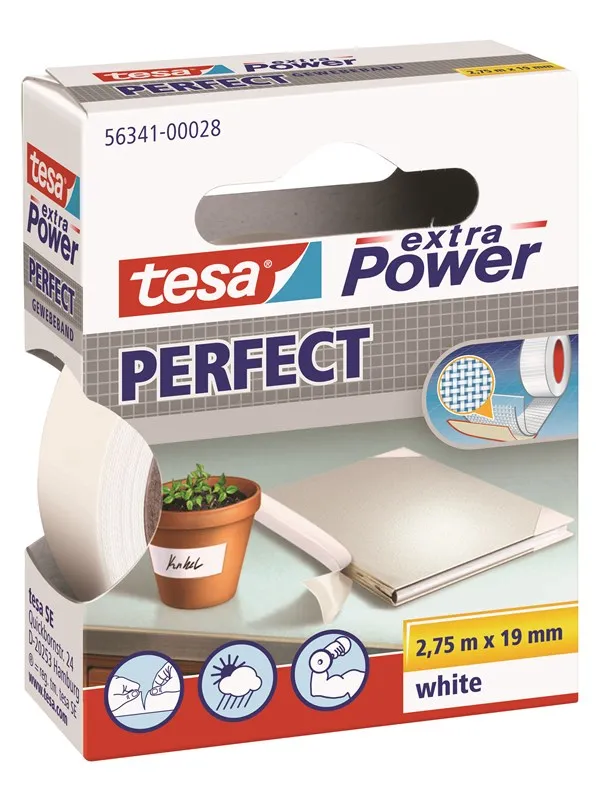 tesa Cloth Tape extra Power Perfect 2.75m x 19mm White