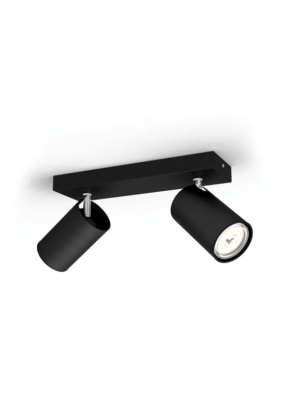 Philips Kosipo spotskinne 2xGU10, sort