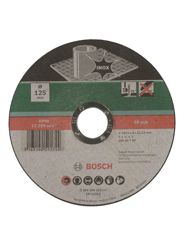 Bosch Kappeskive, rett, rustfritt stål D = 125 mm, tykkelse = 1,0 mm