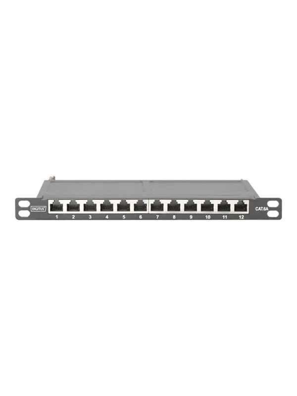 DIGITUS 12-Port CAT 6A Slim Patch Panel