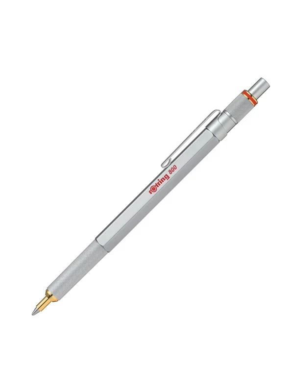 Rotring 800 Ballpoint Pen | Medium Point | Black Ink | Silver Barrel | Refillable