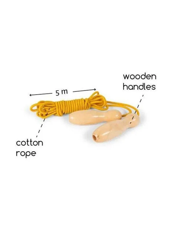 BS Toys Jump Rope Yellow with Wooden Handles