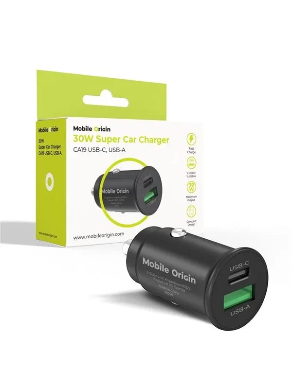 Mobile Origin 30W Super Car Charger CA19 - USB-C - USB-A