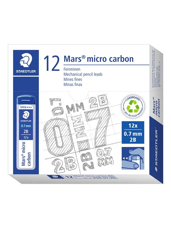 Staedtler Mech.pen.lead Mars micro0.7 2B 12 x 12 pcs