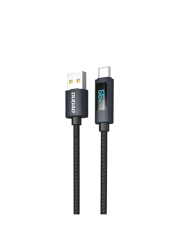 Dudao L7T USB-A - USB-C 66W Cable with LED Display 1m - Black