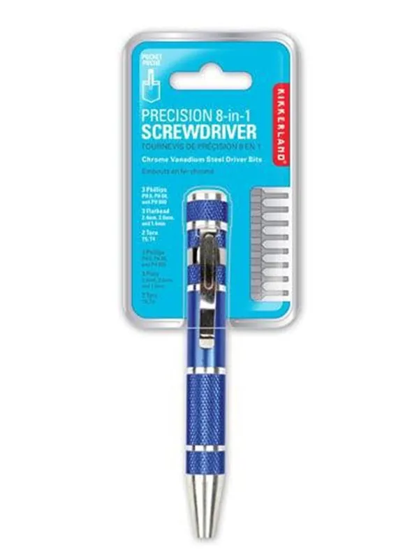 Kikkerland PRECISION 8-IN-1 SCREWDRIVER ASSORTED (CD34-A) Assorted