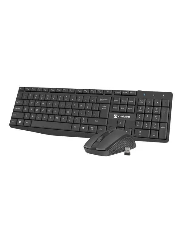 Natec Squid - keyboard and mouse set - 2in1 - US - black - Tastatur & Mussett - Engelsk (USA) - Svart