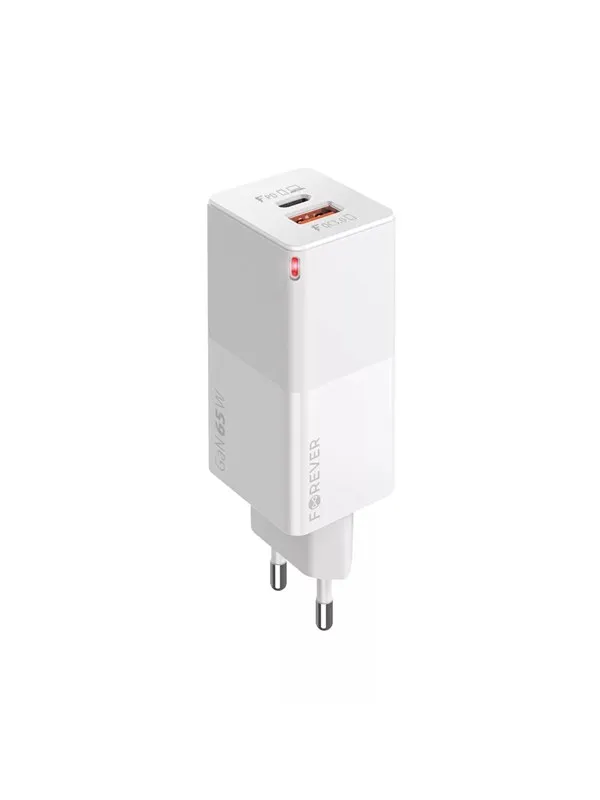 Forever 65W USB-C PD & USB-A QC - White