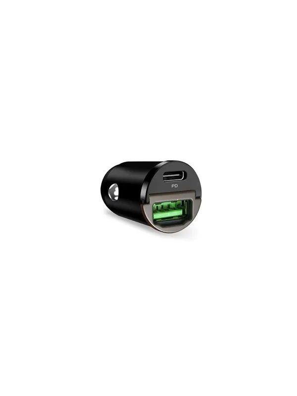 Puro Mini 30W Power Delivery USB-C USB-A Car Charger - Black