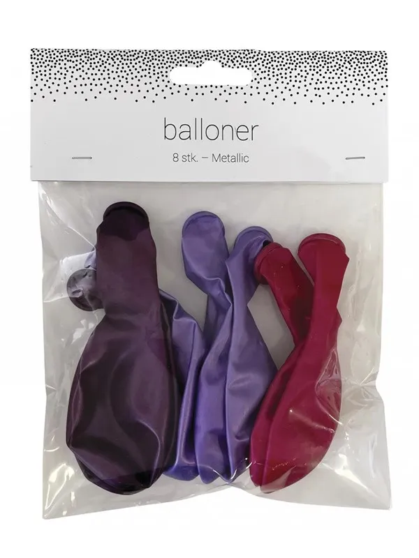 SCANSEASON Balloon 8 pcs. 23 cm. Purple metallic mix
