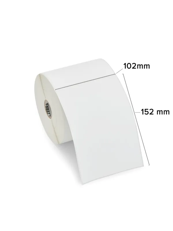 Zebra 800284-605 Z-Perform 1000D Direct Thermal Paper Labels Uncoated Permanent Adhesive 25mm Core Perforation (12-Pack)