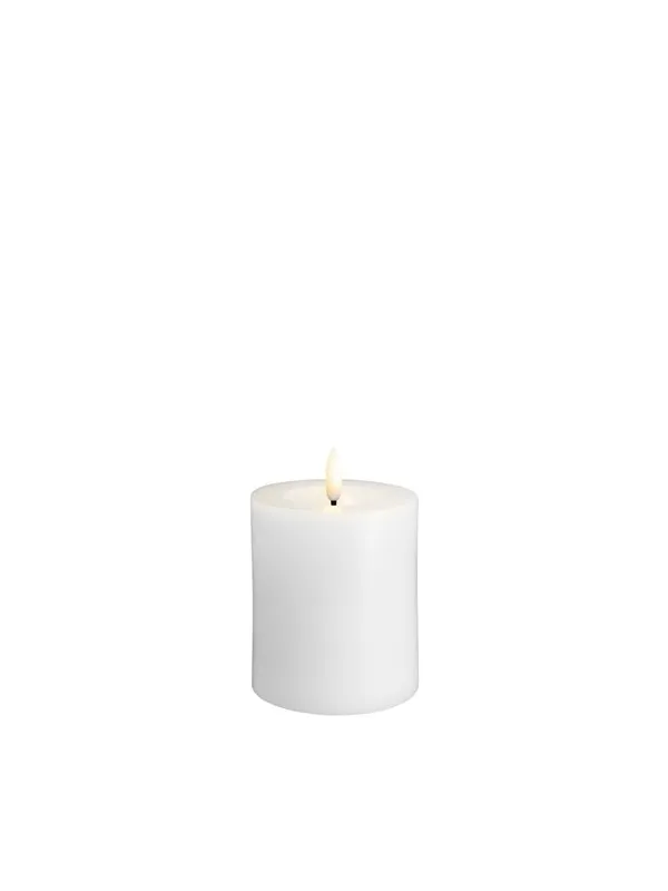 Moods & More LED pillar candle - Melted Classic white - 74x100 mm
