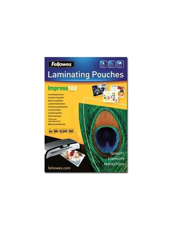 Fellowes Laminating pouches 100mic 216x303mm a4 100pcs/pack
