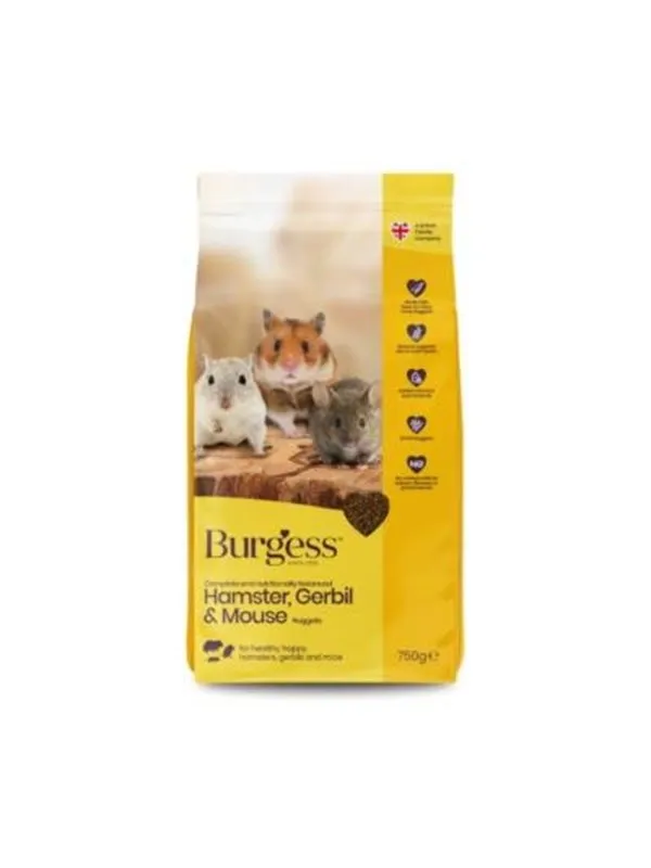 Burgess Hamster Gerbil & Mouse Nuggets 750g
