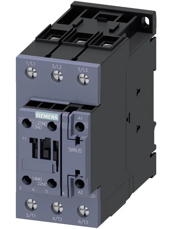 Siemens Contactor.ac3:30kw/400v 1no+1nc 20-33v ac/dc 3p
