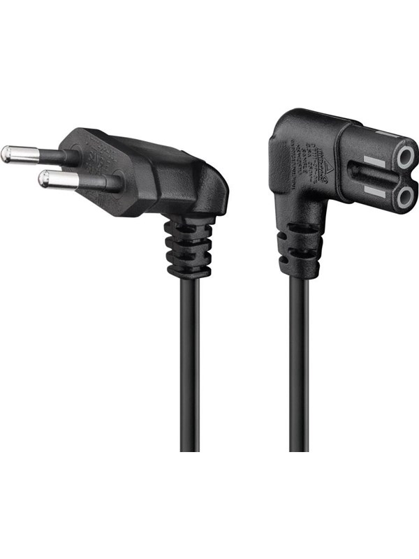 Pro Power cable C7 - 0.5 m - Svart - 90°