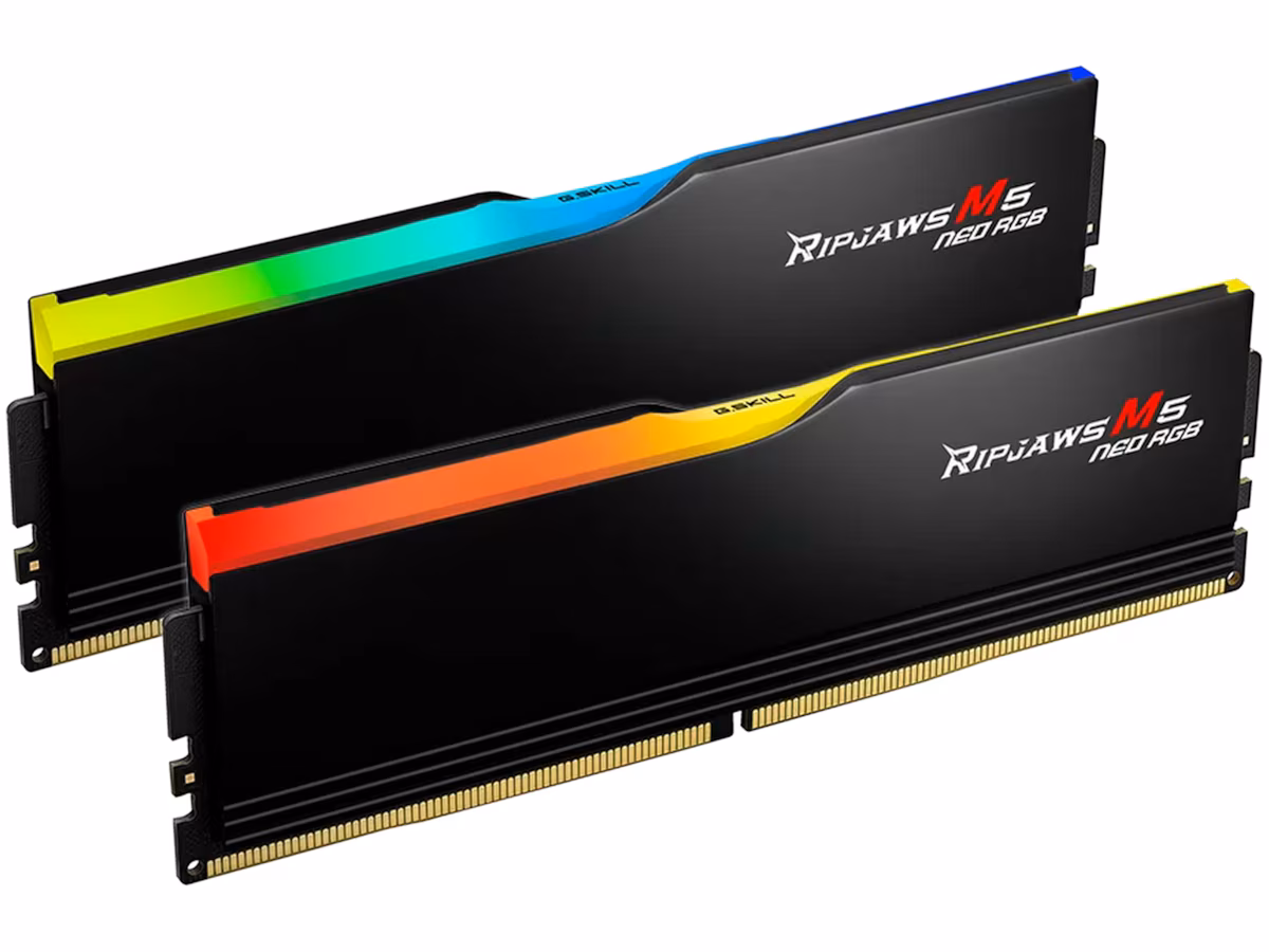 G.Skill Ripjaws M5 Neo RGB DDR5-6000 - 64GB - CL36 - Dual Channel (2 pcs) - AMD EXPO - Svart med RGB