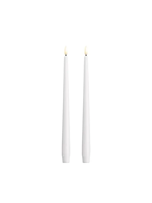 Moods & More LED taper candle - Slim - Classic white - 23x300 mm - 2 pcs