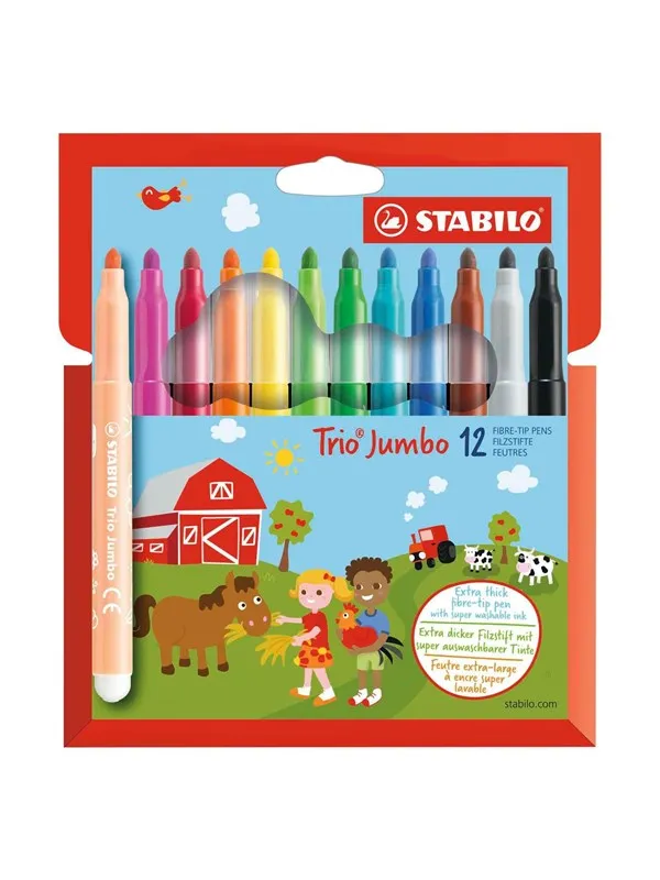 STABILO Trio Jumbo - Felt-tip pen - Set of 12 pieces