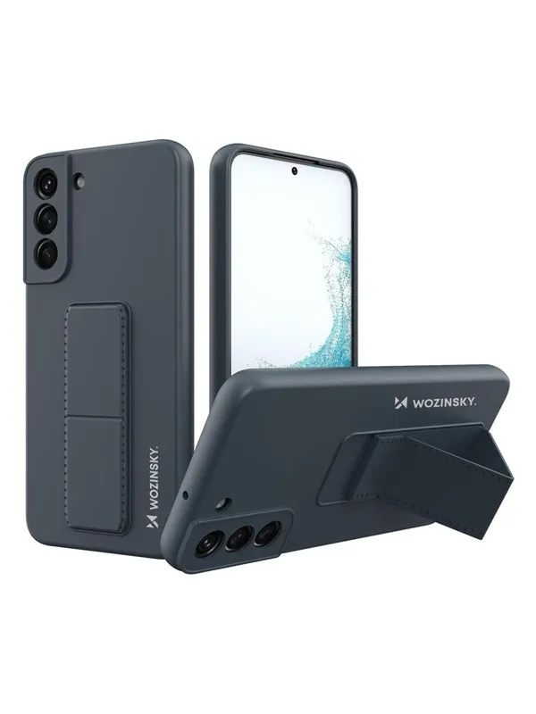 Wozinsky Kickstand Case Silicone Case with Stand Samsung Galaxy S22+ Case Navy Blue