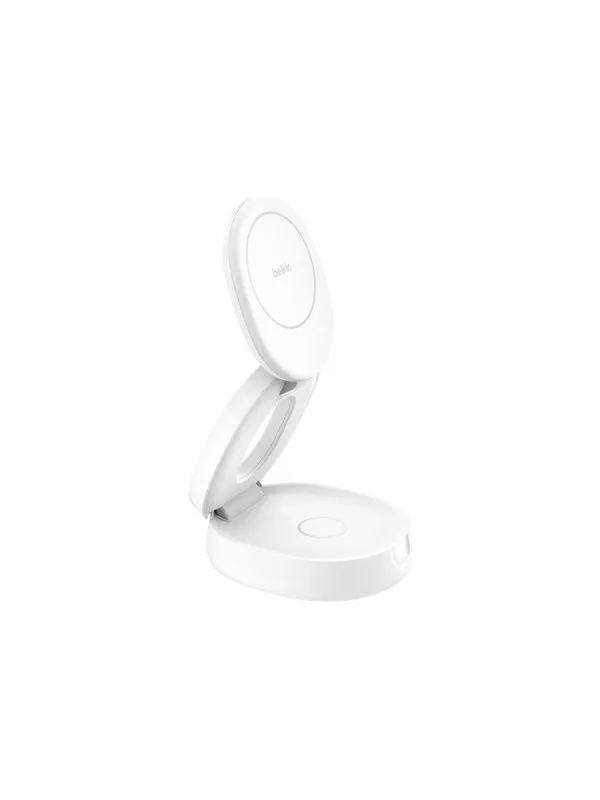 Belkin BoostCharge wireless charging stand - 2-in-1 Qi2 magnetic foldable - + AC power adapter - 15 Watt