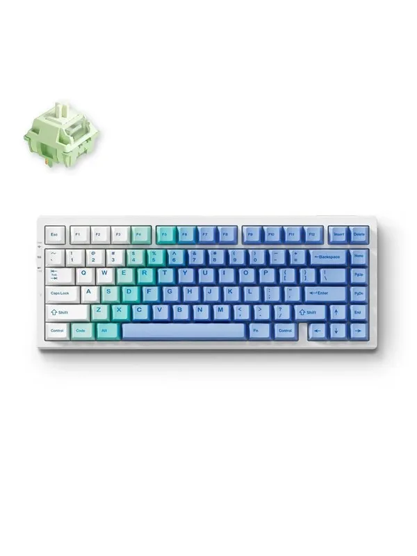MCHOSE G75 Pro Wireless Gasket Mounted - Arctic Snow - Gamingtastatur - Uten numpad - Engelsk (USA) - Blå