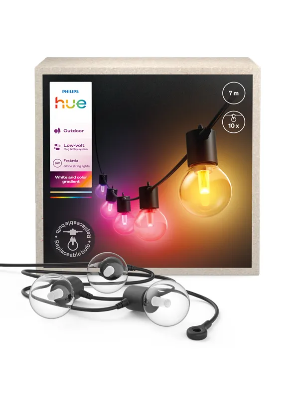 Philips Hue Festavia Globe lyslenke til utendørs bruk, 7 m