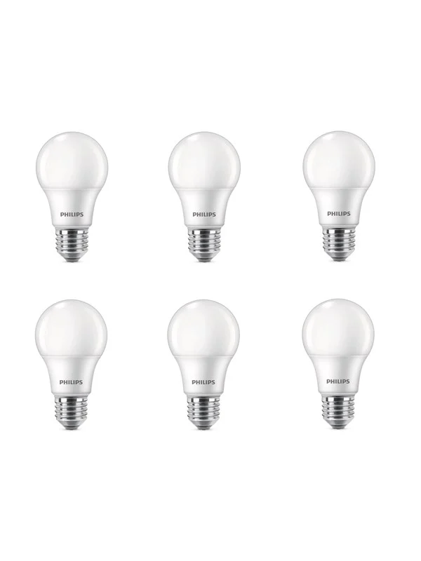 Philips LED-lyspære Standard 4.9W/827 (40W) Frosted 6-pack E27